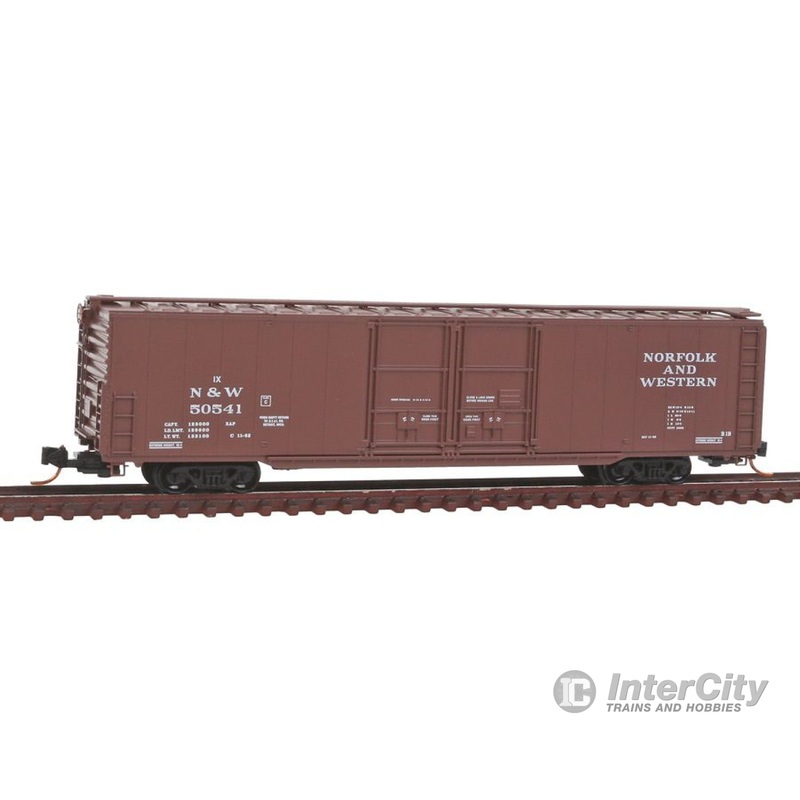 Micro Trains N 12200050 Greenville 60' Double-Door Boxcar w/41' 3" Wheelbase - Ready to Run -- Norfolk & Western #50541 (Boxcar Red)