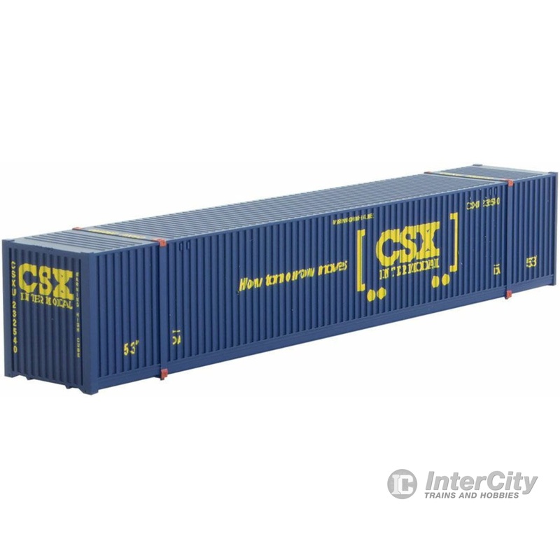 Micro Trains N 46900011 CIMC 53' Corrugated Container - Ready to Run -- CSX 232540 (blue, yellow, Boxcar Logo)