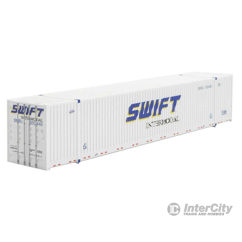 Micro Trains N 46900111 CIMC 53' Corrugated Container - Assembled -- Swift Intermodal SWRU 950446 (white, blue)