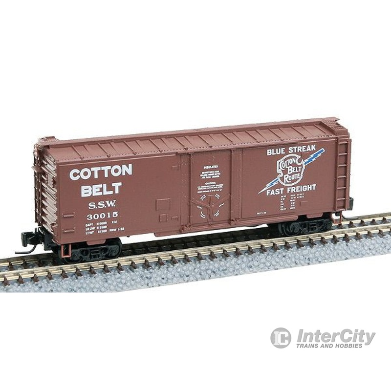 Micro Trains Z 50200201 PCF 40' Plug Door Boxcar -- St. Louis Southwestern #30015 (Boxcar Red, Blue Streak Logo, white Letters)