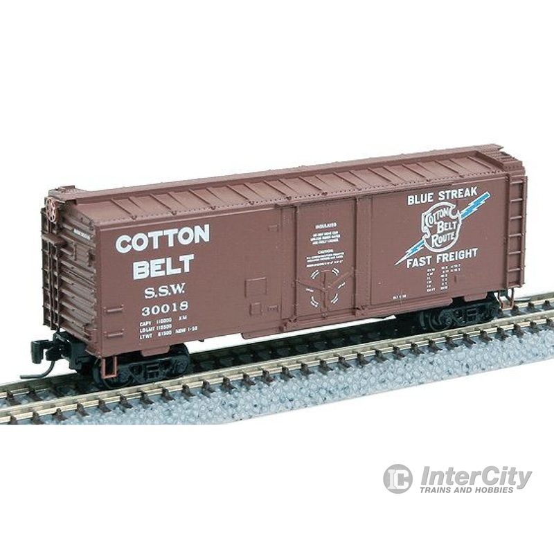 Micro Trains Z 50200202 PCF 40' Plug Door Boxcar -- St. Louis Southwestern #30018 (Boxcar Red, Blue Streak Logo, white Letters)