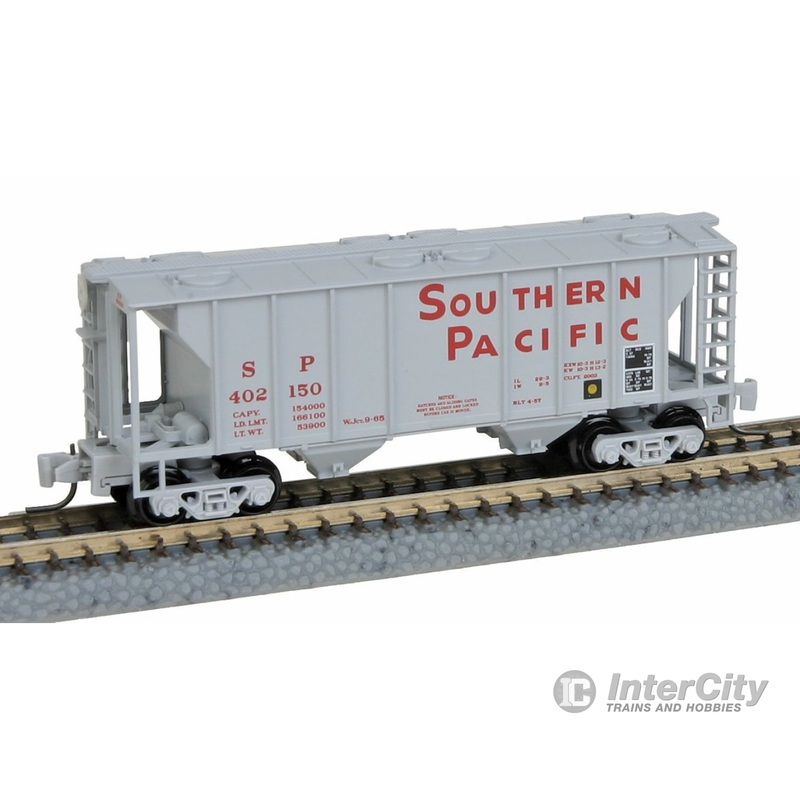 Micro Trains Z 53100060 PS-2 70-Ton 2-Bay Covered Hopper - Ready to Run -- Southern Pacific #402150 (gray, red Sans Serif Lettering)