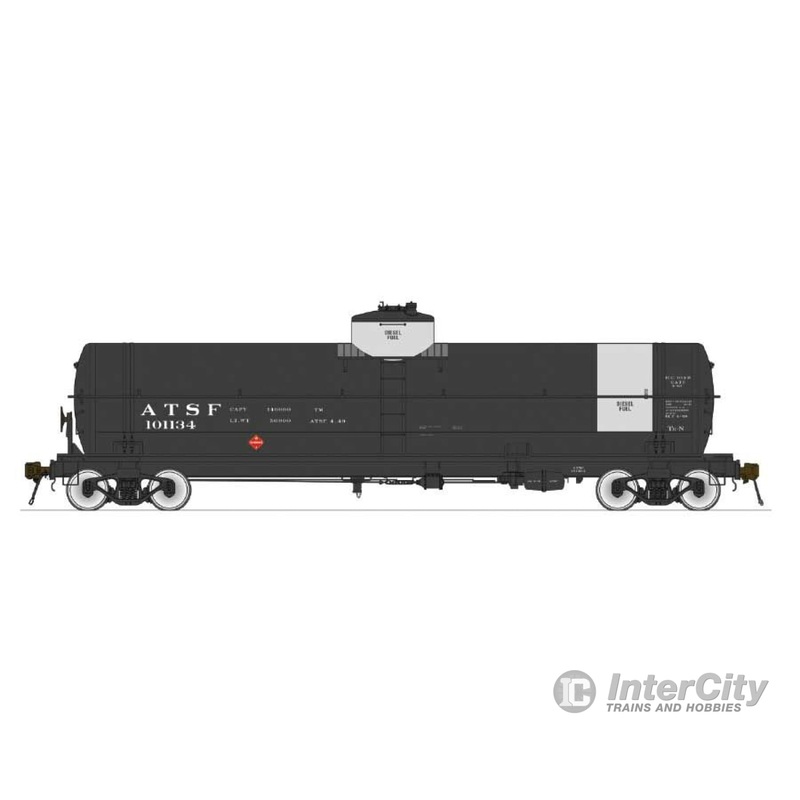 American Limited Models HO 1848 GATC Welded Tank Car - Ready to Run -- Santa Fe 101157 (Early Scheme, black, white, Diesel Fuel Service)