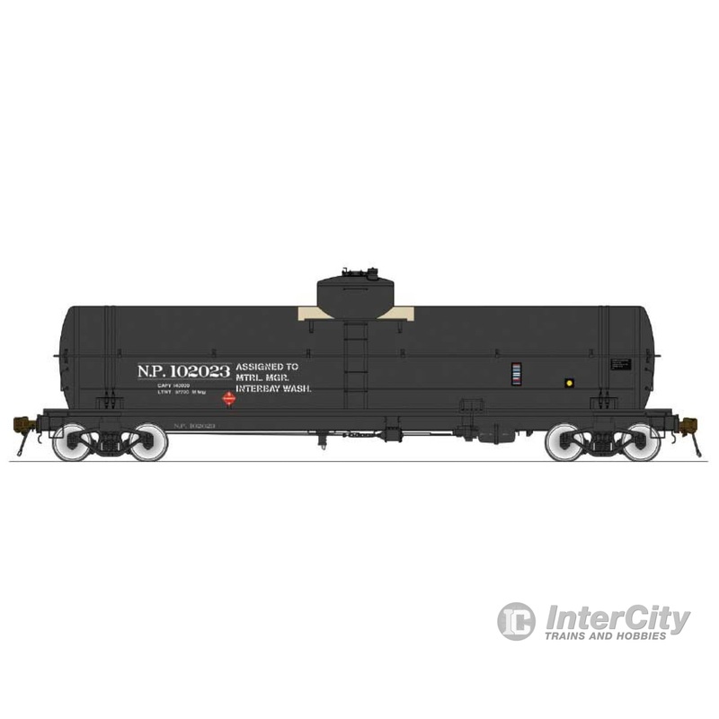 American Limited Models HO 1864 GATC Welded Tank Car - Ready to Run -- Northern Pacific 102023 (As-Delivered, black, Special Service Interbay)