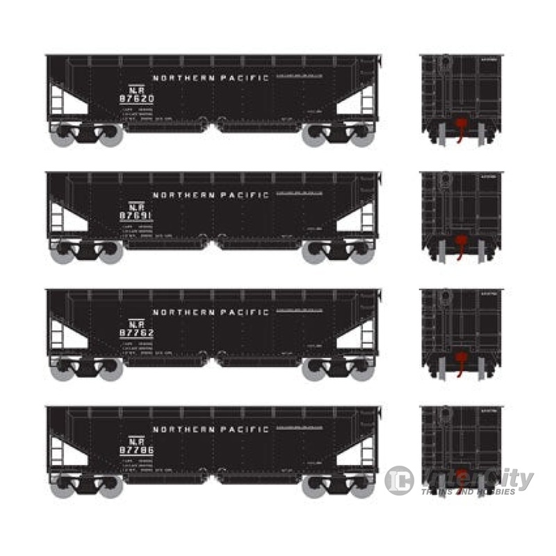 Athearn ATH14529 HO Ballast Hopper Northern Pacific Four Car Set