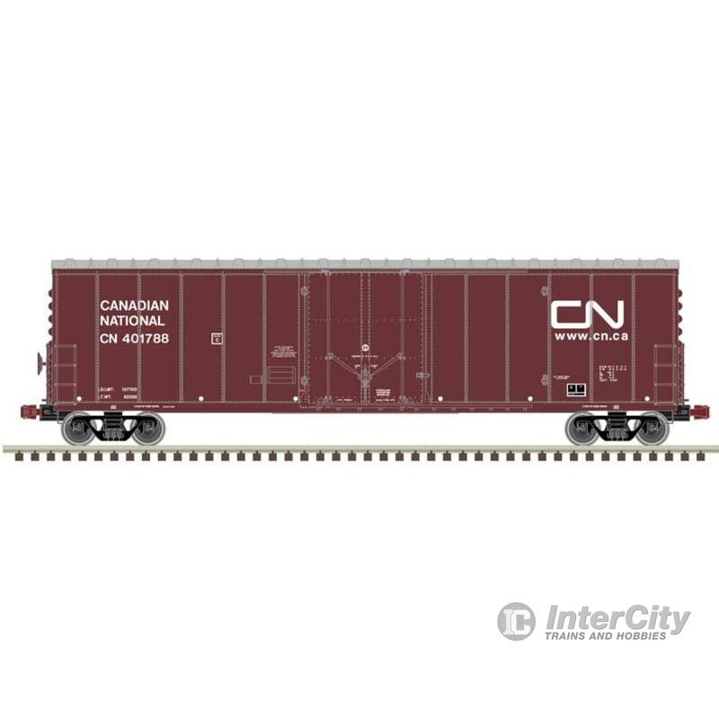 Atlas 20006520 NSC 50' Newsprint Plug-Door Boxcar - Ready to Run -- Canadian National 401712 (Boxcar Red, white, Website Logo)