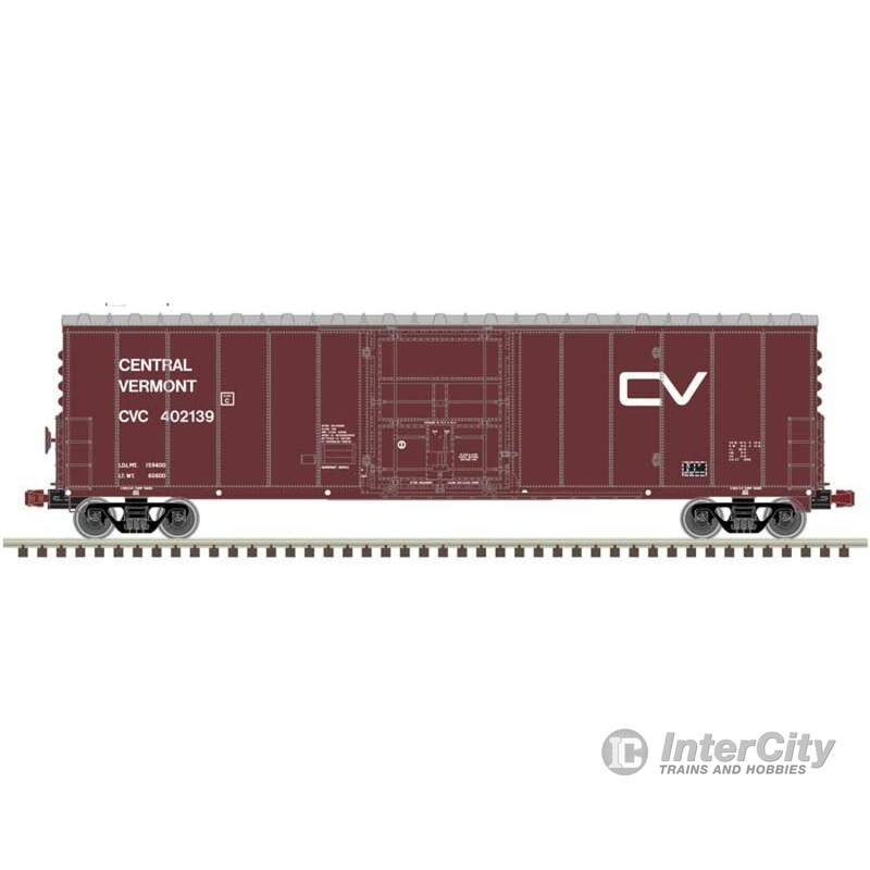 Atlas 20006528 NSC 50' Newsprint Plug-Door Boxcar - Ready to Run -- Central Vermont 402139 (Boxcar Red, white, small CV Logo)