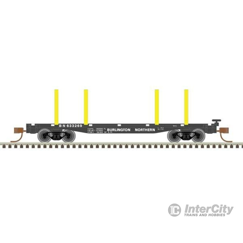 Atlas 50006281 45' Logging Flatcar - Ready to Run - Master(R) -- Burlington Northern #633269 (black, yellow)