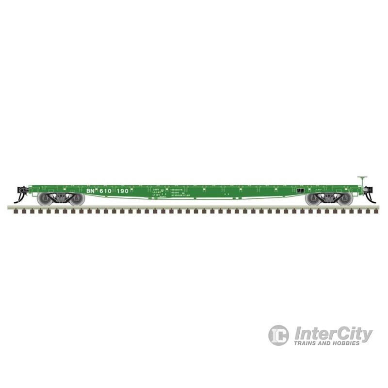 Atlas 50006428 GSI 60' Flatcar - Ready to Run -- Burlington Northern #610200 (Cascade Green, white)