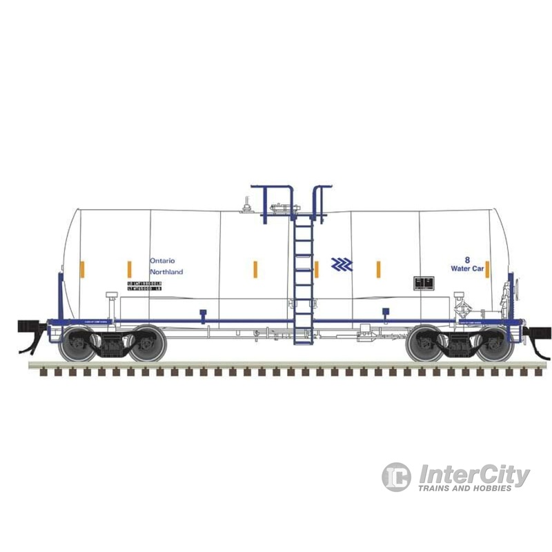 Atlas 50006466 Trinity 17,600-Gallon Corn Syrup Tank Car - Ready to Run -- Ontario Northland #8 (white, blue, yellow, Chevron Logo)