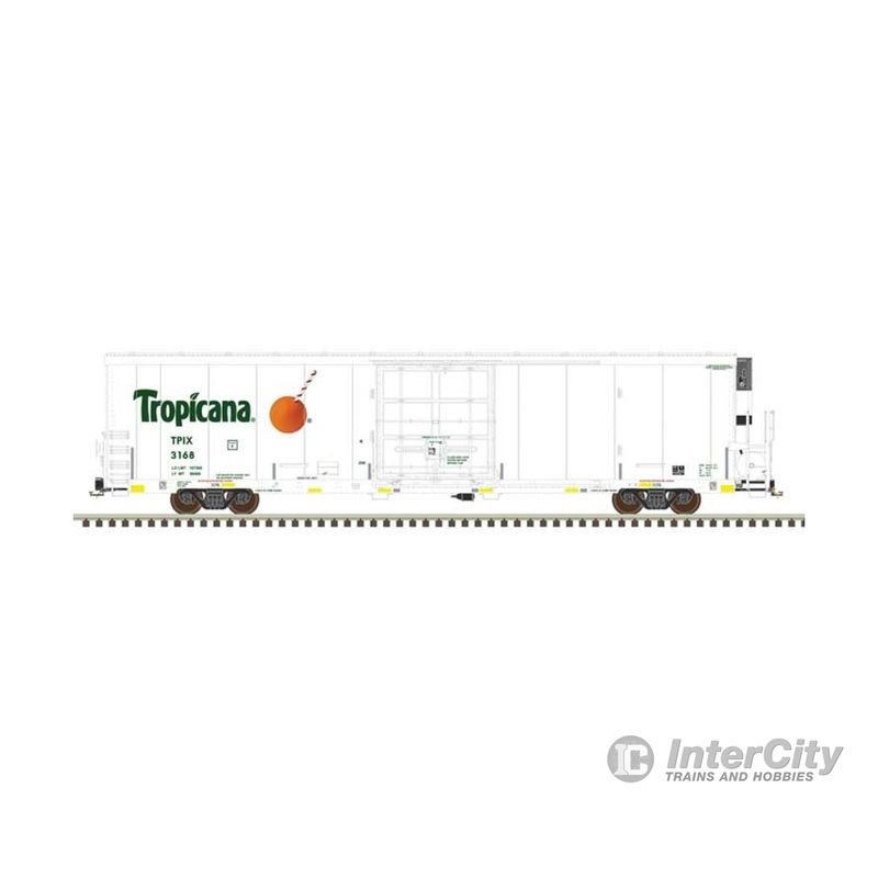 Atlas 50006558 TrinityRail(R) 64' Modern Reefer - Ready to Run -- Tropicana #3014 (white, green, orange, Safety Stripes #1)