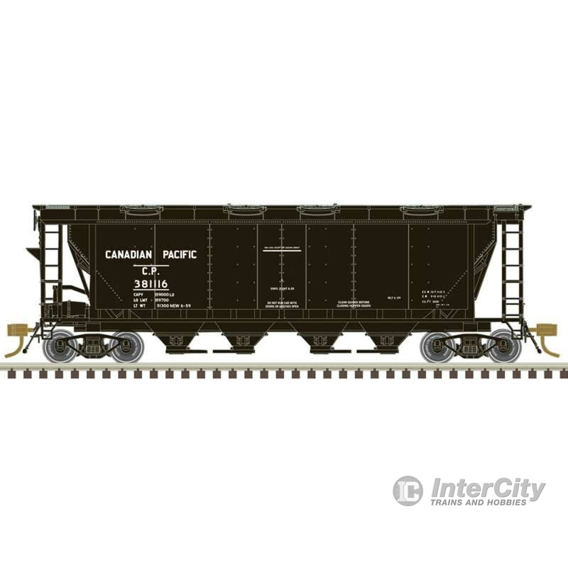 Atlas HO 20007166 Slab-Side Covered Hopper - Ready to Run - Master(R) -- Canadian Pacific #381128 (black, white)