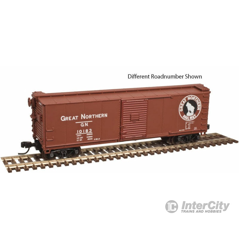 Atlas N 50003336 USRA Steel Rebuilt Boxcar - Ready to Run - Master(R) -- Great Northern #10093 (Boxcar Red, black, Rocky Silhouette Logo)