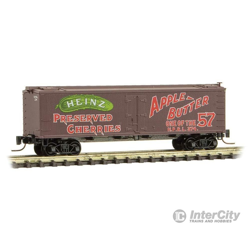 Micro Trains Z 51800460 40' Wood-Sheathed Ice Reefer - Ready to Run -- Heinz 374 (Boxcar Red, red, green, Apple Butter, Heinz Series 1)
