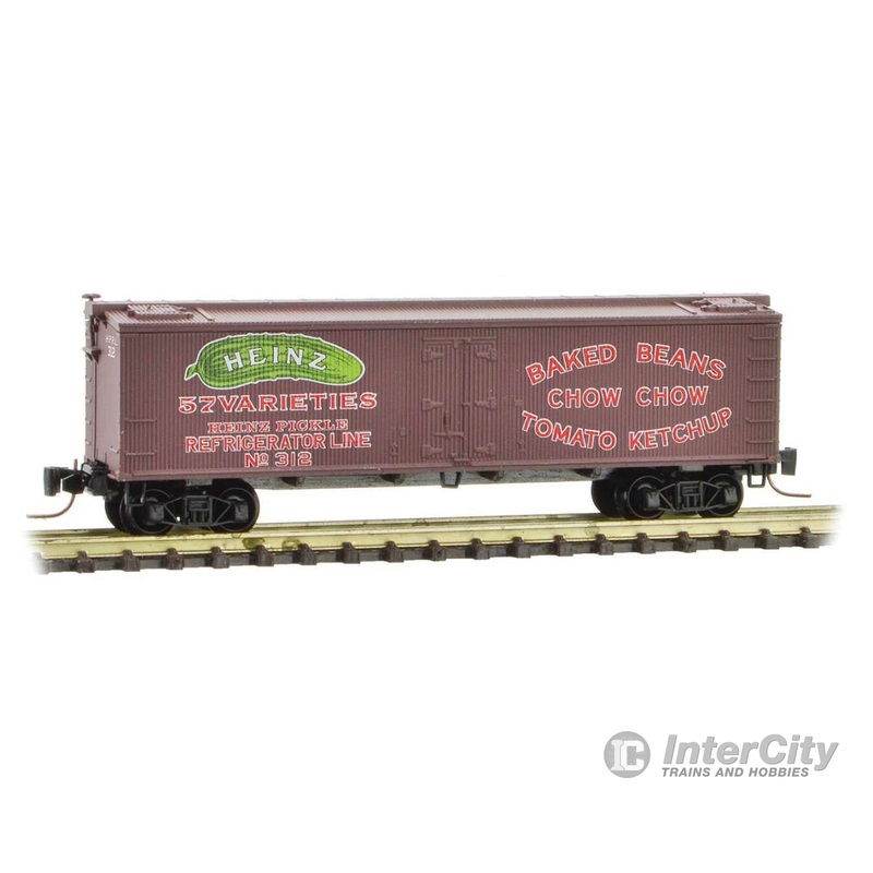 Micro Trains Z 51800540 40' Wood-Sheathed Ice Reefer - Ready to Run -- Heinz 312 (Boxcar Red, red, Billboard 57, green, Chow Chow, Series Car 9)