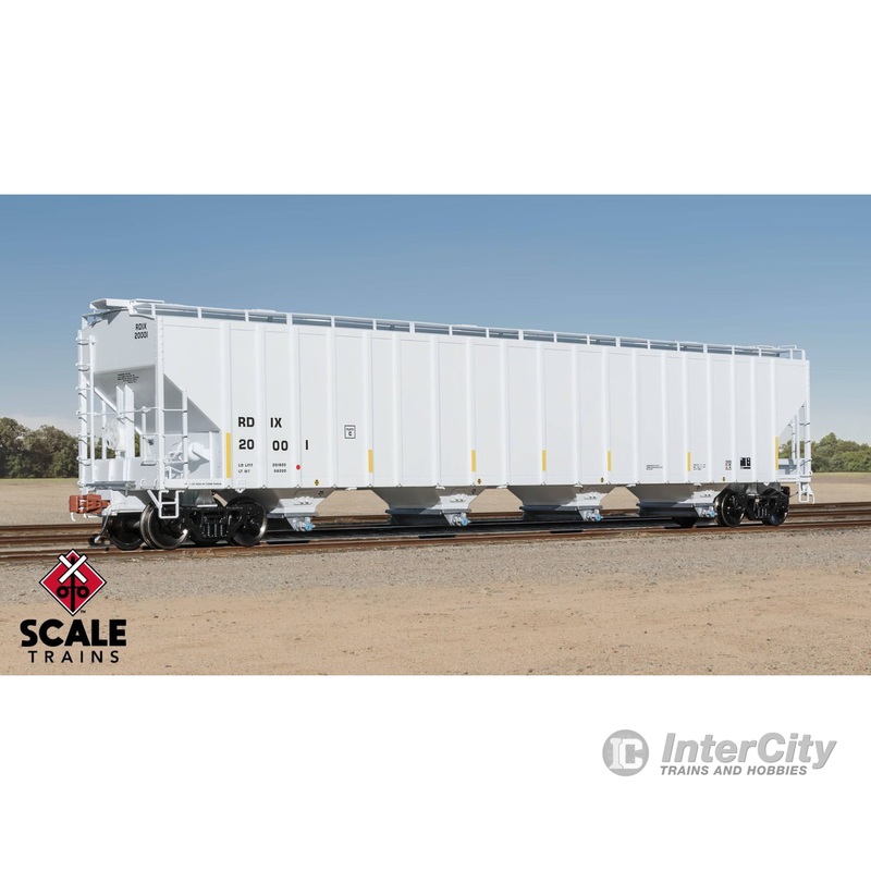 ScaleTrains SXT39454 Rivet Counter HO Scale Pullman-Standard 5820 Covered Hopper, Entec Polymers/RDIX/White/Conspicuity Stripes/Miner 289C Outlets 20001