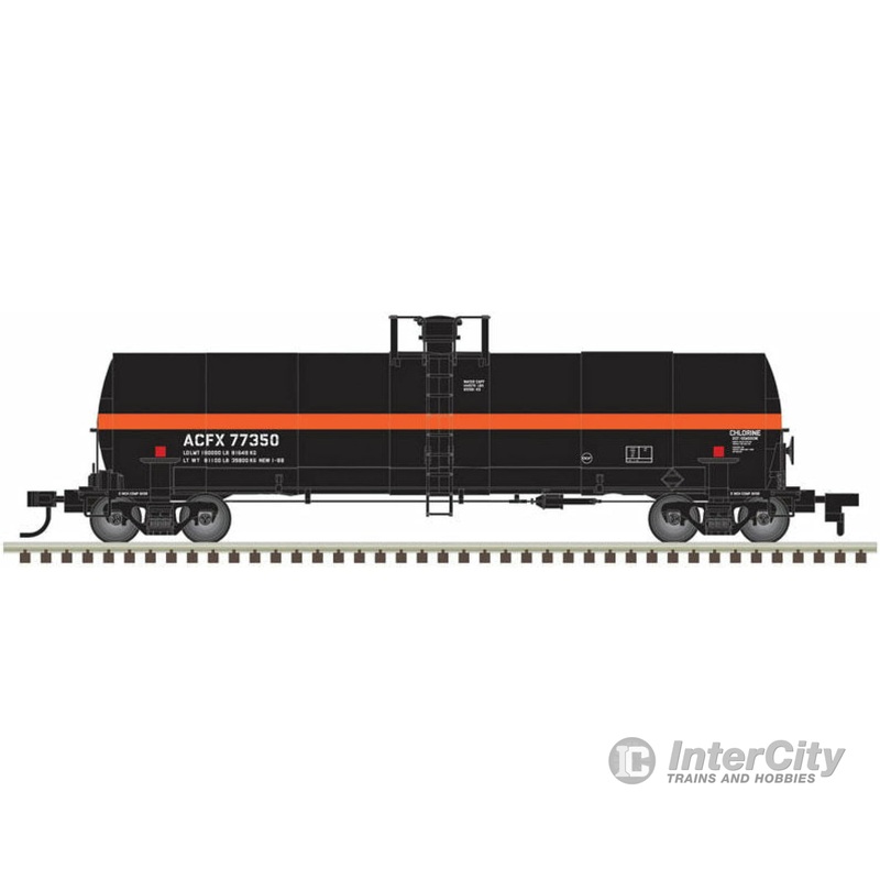 Atlas HO 20005617 ACF 17,360-Gallon Tank Car - Ready to Run - Master(R) -- ACFX #77347 (black, orange)