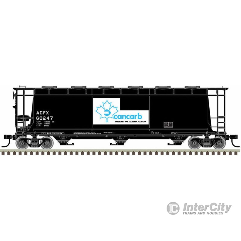 Atlas HO 20005775 ACF 3-Bay Cylindrical Hopper - Ready to Run -- Cancarb ACFX #60245 (black, blue)