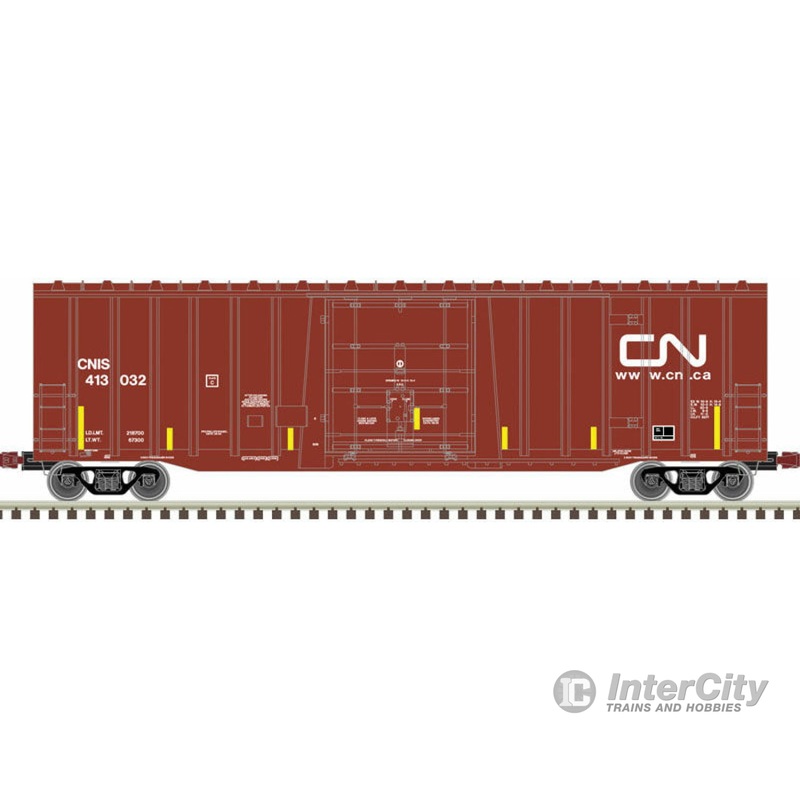 Atlas HO 20006074 NSC 5277 50' Plug-Door Boxcar - Ready to Run -- Canadian National CNIS 413115 (Boxcar Red, white, yellow conspicuity marks)