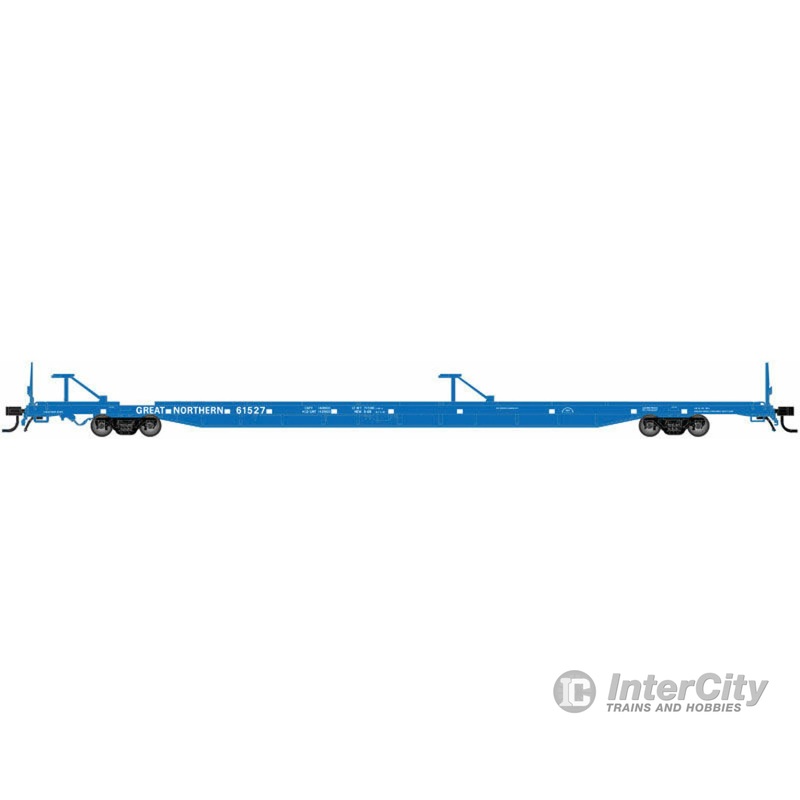 Atlas N 50001737 89' Intermodal Flatcar w/Mid/End Hitches - Ready to Run -- Great Northern #61533 (Big Sky Blue, white)
