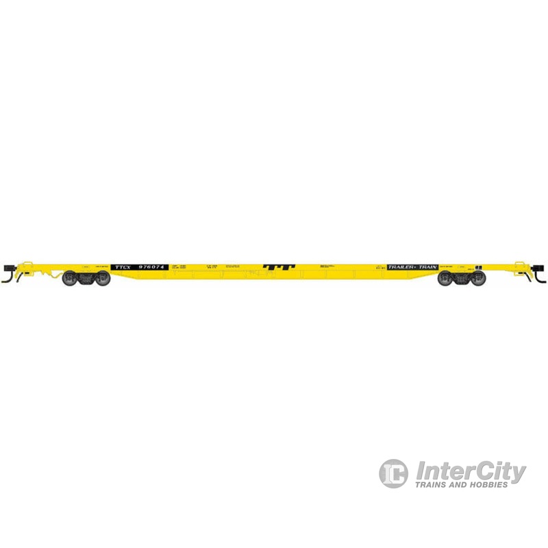 Atlas N 50001742 89' Intermodal Flatcar w/Container Pedestals - Ready to Run -- Trailer-Train #976000 (yellow, black)