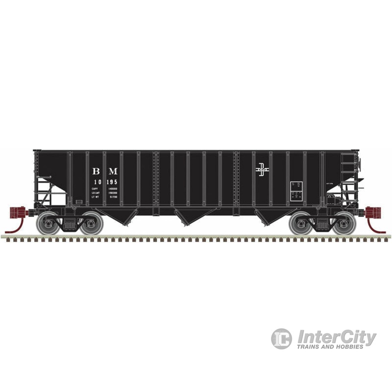 Atlas N 50003051 Pullman-Standard 2750 3-Bay Hopper - Ready to Run -- Boston & Maine #10003 (black, Small Logo)