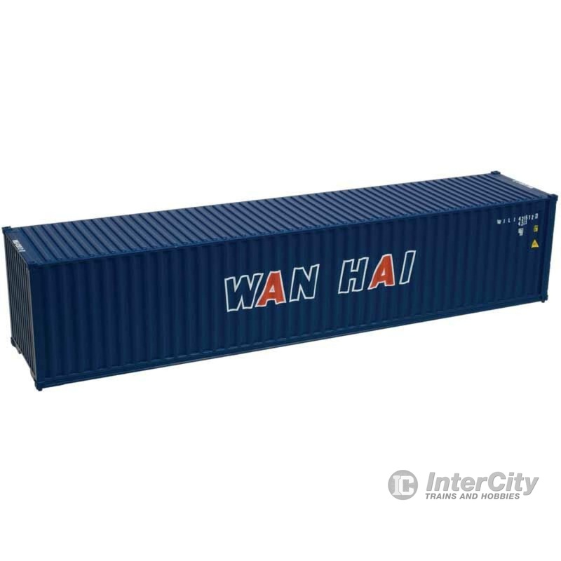 Atlas N 50003862 40' Standard-Height Container 3-Pack - Assembled -- Wan Hai Set #1 (blue, red, white)