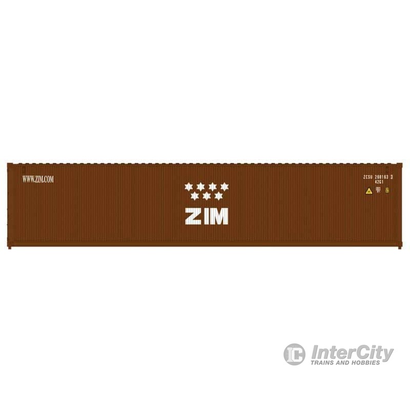 Atlas N 50004169 40' Standard-Height Container 3-Pack 0-3-0 Doors - Assembled - Master(R) -- Zim (Set #2; brown, white)