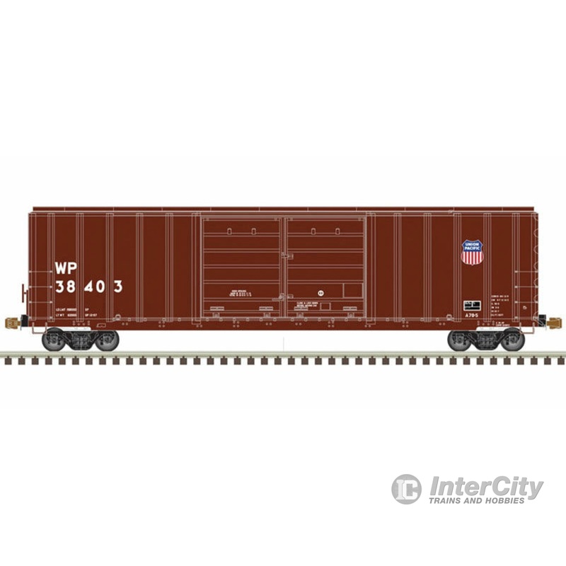 Atlas N 50005259 FMC 5077 50' Double-Door Boxcar with Centered Doors - Ready to Run - Master(R) -- Union Pacific WP #68401 (Boxcar Red, white)
