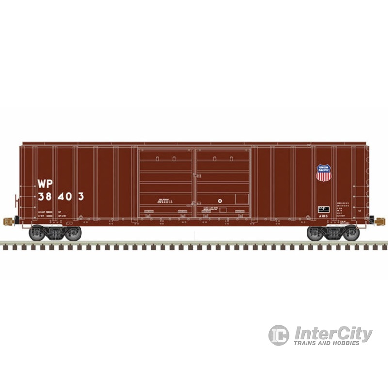 Atlas N 50005260 FMC 5077 50' Double-Door Boxcar with Centered Doors - Ready to Run - Master(R) -- Union Pacific WP #38403 (Boxcar Red, white)