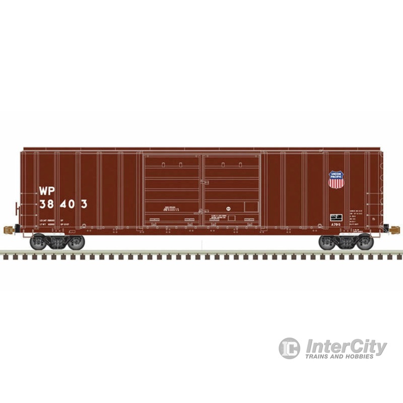 Atlas N 50005262 FMC 5077 50' Double-Door Boxcar with Centered Doors - Ready to Run - Master(R) -- Union Pacific WP 38405 (Boxcar Red, white)