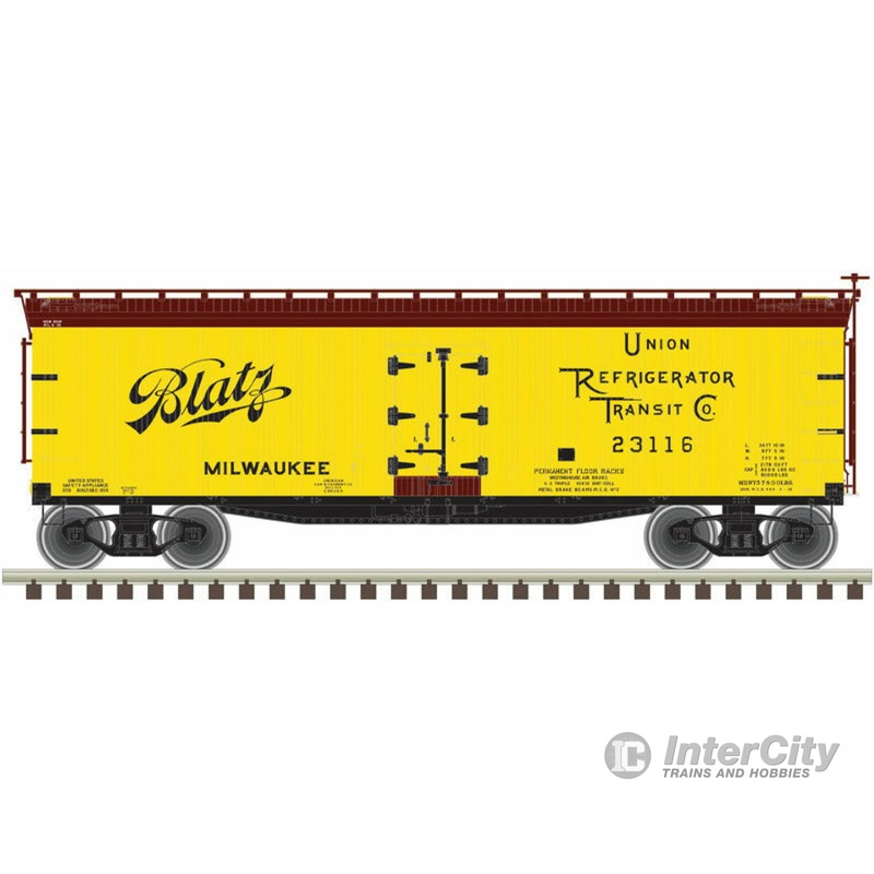 Atlas N 50005617 40' Wood Reefer - Ready to Run -- Blatz 23107 (yellow, black)