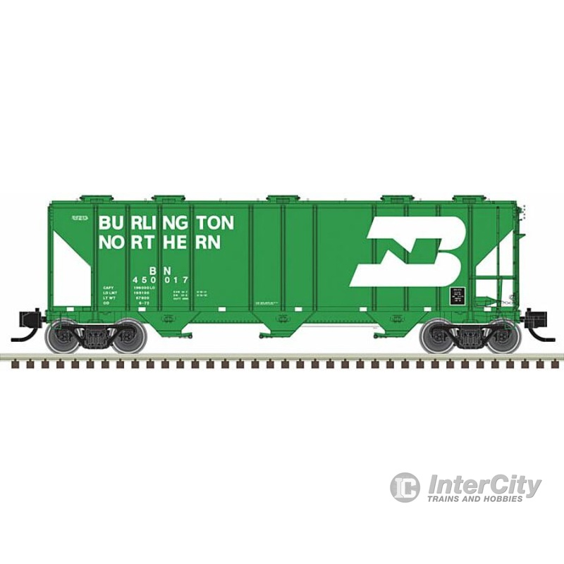 Atlas N 50005732 PS-4000 3-Bay Covered Hopper Burlington Northern 450066 (Cascade Green, white)