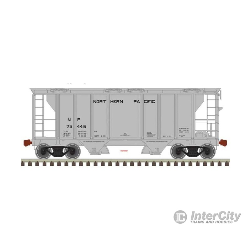 Atlas Trainman 50005907 PS-2 2-Bay Covered Hopper - Ready to Run -- Northern Pacific 75422 (gray, black)