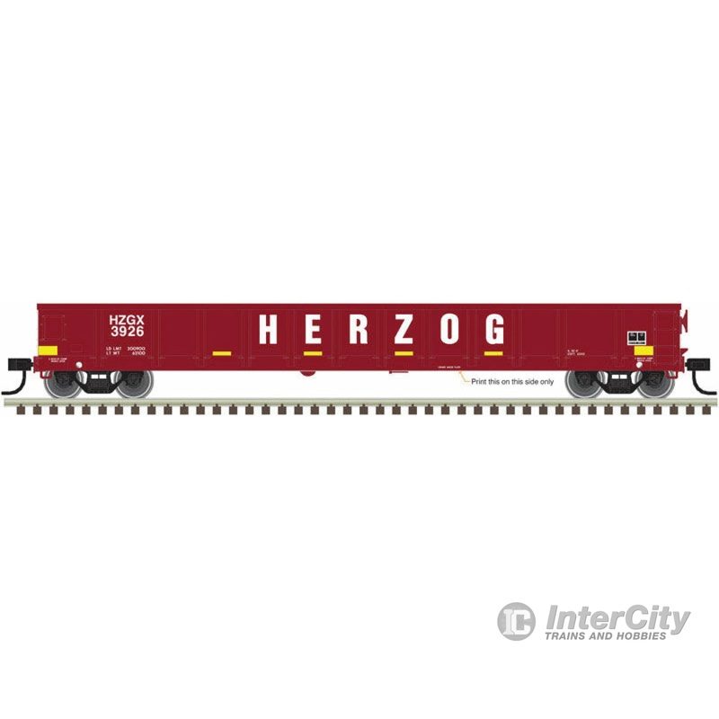 Atlas Trainman HO 20005440 Evans 52' Gondola - Ready to Run -- Herzog #3905 (red, white; Yellow Conspicuity Marks)