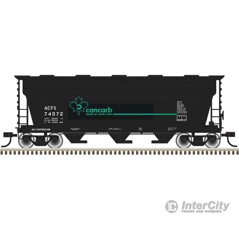 Atlas Trainman HO 20006500 ACF 3560 Covered Hopper - Ready to Run -- Cancarb ACFX 74072 (black, blue)