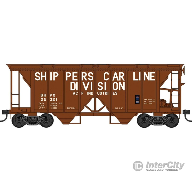 Bowser Manufacturing Co. HO 42238 70-Ton 2-Bay Covered Hopper with Open Sides - Ready to Run -- Shippers Car Line 25330 (Boxcar Red, white)