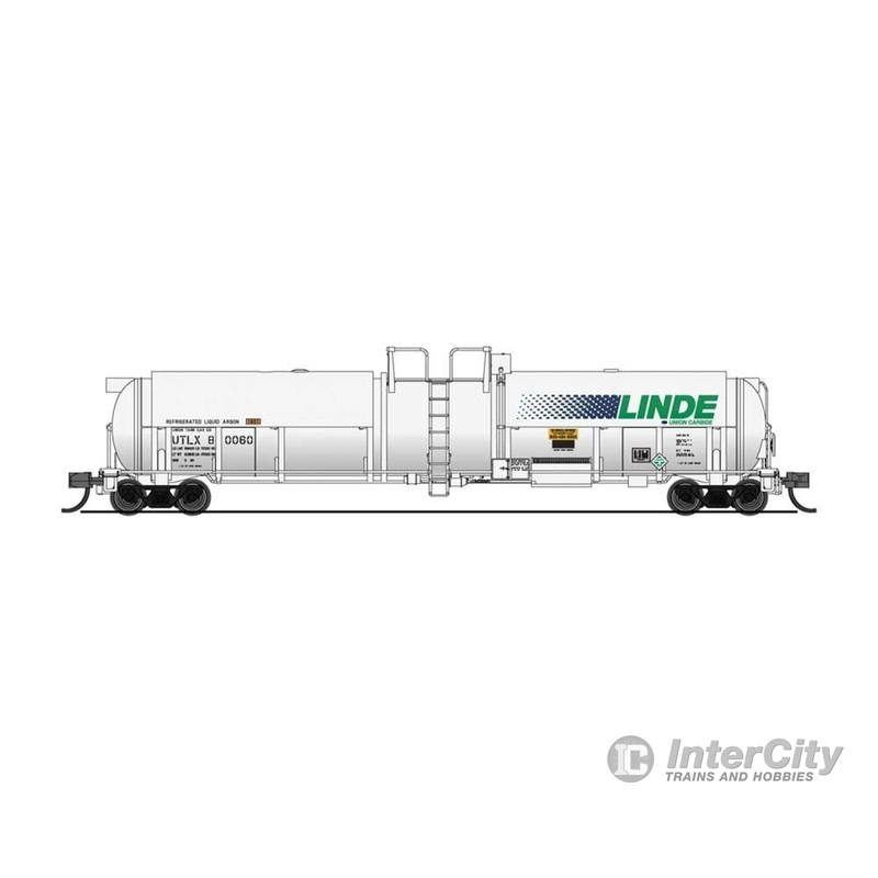 Broadway Limited Imports N 3826 High-Capacity Cryogenic Tank Car 2-Pack - Ready to Run -- Linde (white, green, blue)