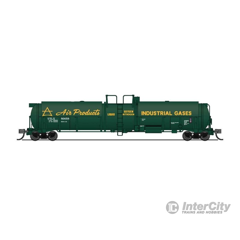 Broadway Limited Imports N 3830 High-Capacity Cryogenic Tank Car - Ready to Run -- Air Products (green, yellow)
