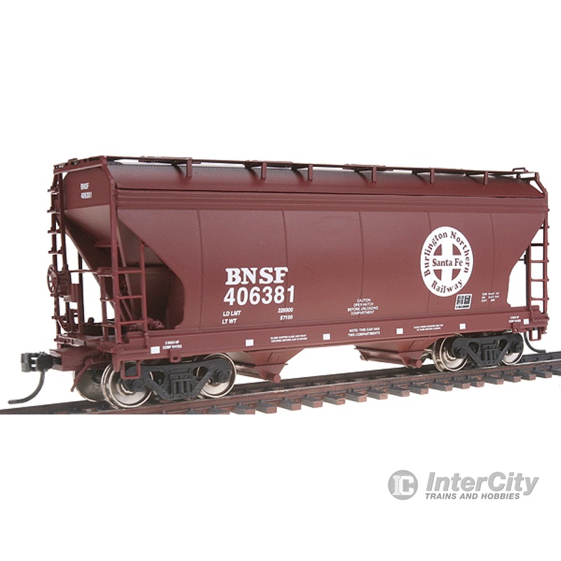 Intermountain HO 46533 ACF 2-Bay Center-Flow Covered Hopper - Ready to Run -- Burlington Northern & Santa Fe (Boxcar Red, Circle/Cross Logo)
