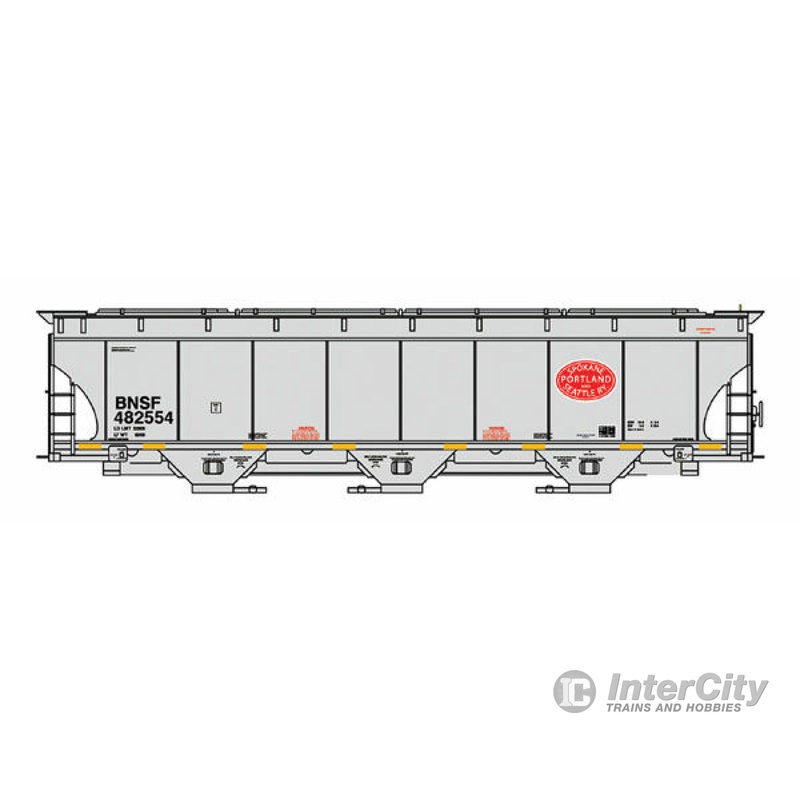 Intermountain HO 472143 Trinity 5161 Cubic Foot Covered Hopper BNSF Railway (Spokane, Portland & Seattle Legacy Scheme, gray, Oval Logo)