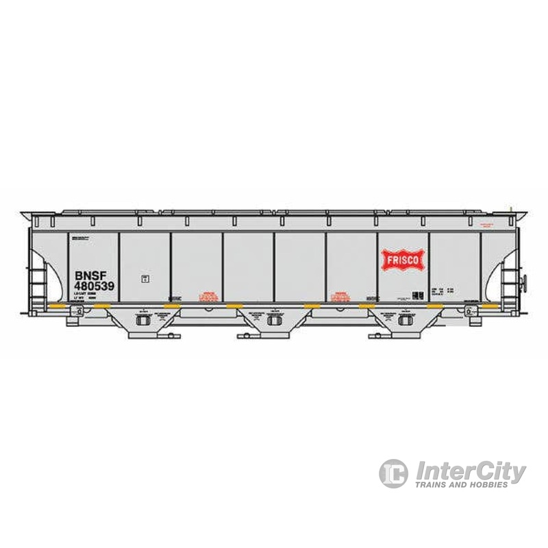 Intermountain HO 472145 Trinity 5161 Cubic Foot Covered Hopper - Ready to Run - BNSF Railway (Frisco Legacy Scheme, gray, red Coonskin Logo)