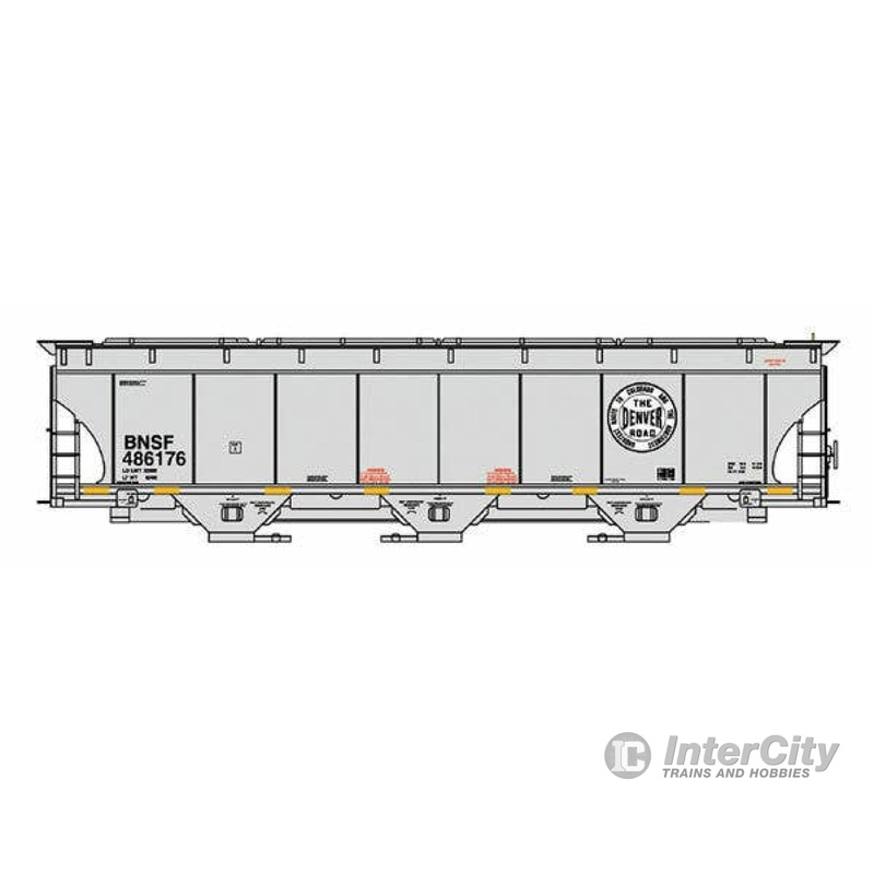 Intermountain HO 472147 Trinity 5161 Cubic Foot Covered Hopper - Ready to Run - BNSF Railway (Denver Road Legacy Scheme, gray, Circle Logo)