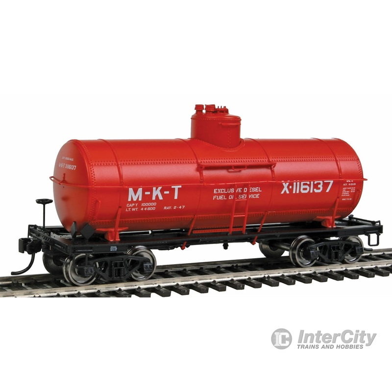 Walthers Life-Like HO 100517 Type 21 ACF 10,000-Gallon Tank Car - Ready To Run -- Missouri-Kansas-Texas(TM) #X-116137 (red)