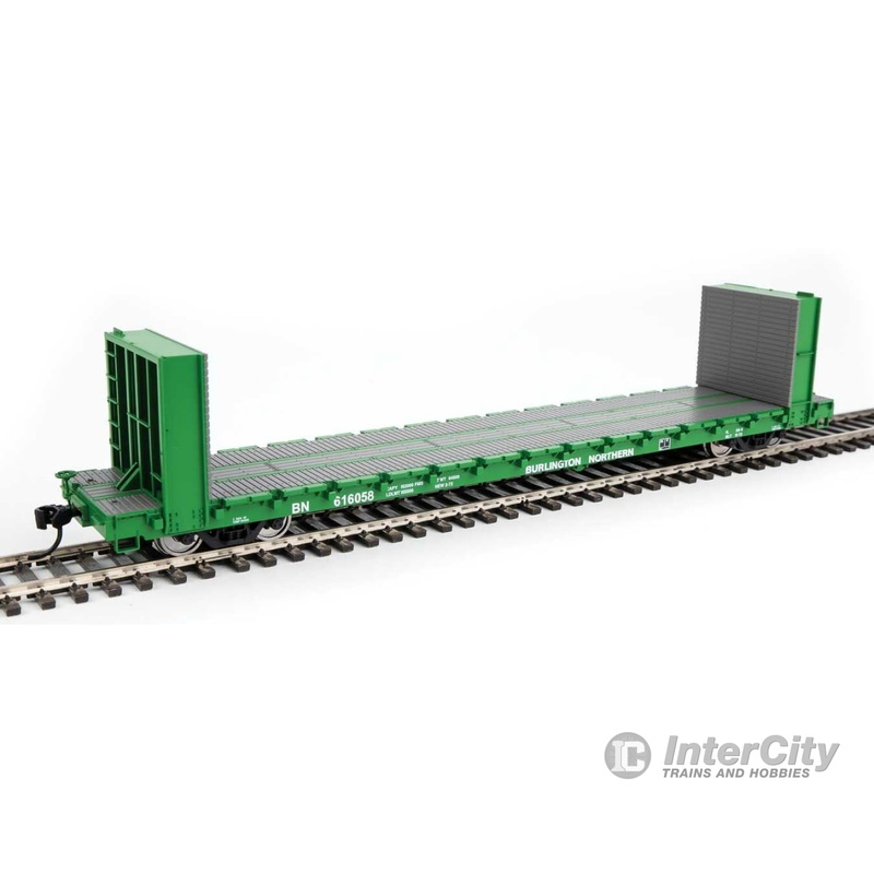 Walthers Mainline 5863 60' Pullman-Standard Bulkhead Flatcar (48' IL) - Ready to Run -- Burlington Northern #616058