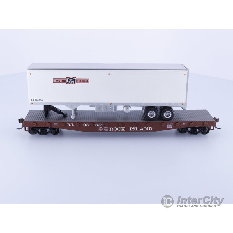 Athearn ATH72437 HO 50' Flat with 40' Trailer Chicago Rock Island and Pacific (ROCK) 93628