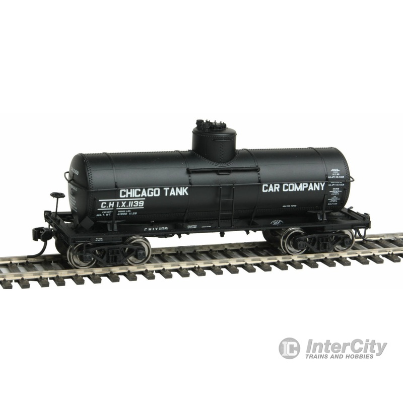 Walthers Life-Like HO 100332 32'6" Type 21 ACF 8,000-Gallon Tank Car - Ready to Run -- Chicago Tank Car Co CHIX #1139 (black, with AB Brakes)