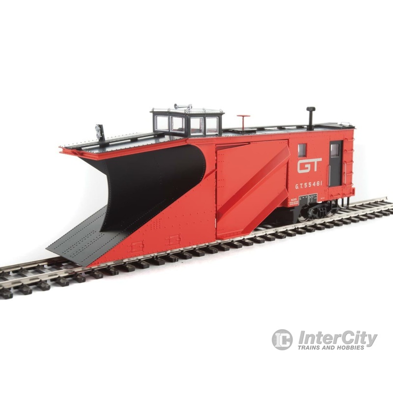Walthers Life-Like HO 110025 Russell Snowplow - Ready to Run -- Grand Trunk Western #55461 (red, black)