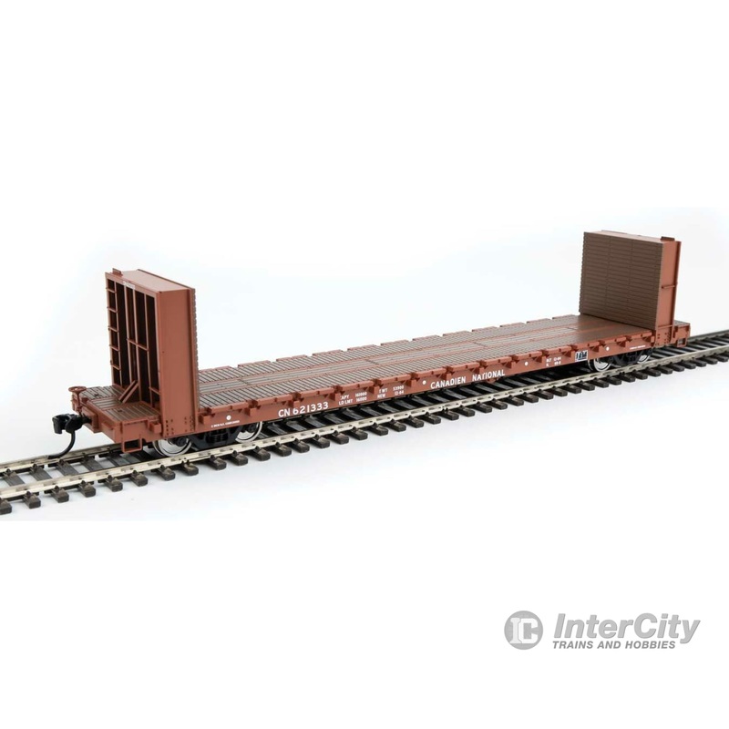 Walthers Mainline 5865 60' Pullman-Standard Bulkhead Flatcar (48' IL) - Ready to Run -- Canadian National #621333