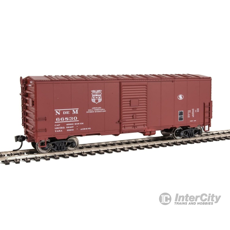 Walthers Mainline HO 1195 40' Association of American Railroads AAR Modernized 1948 Boxcar - Ready to Ru -- National Railways of Mexico NdeM #66830 (Boxcar Red, Small Shield Logo)